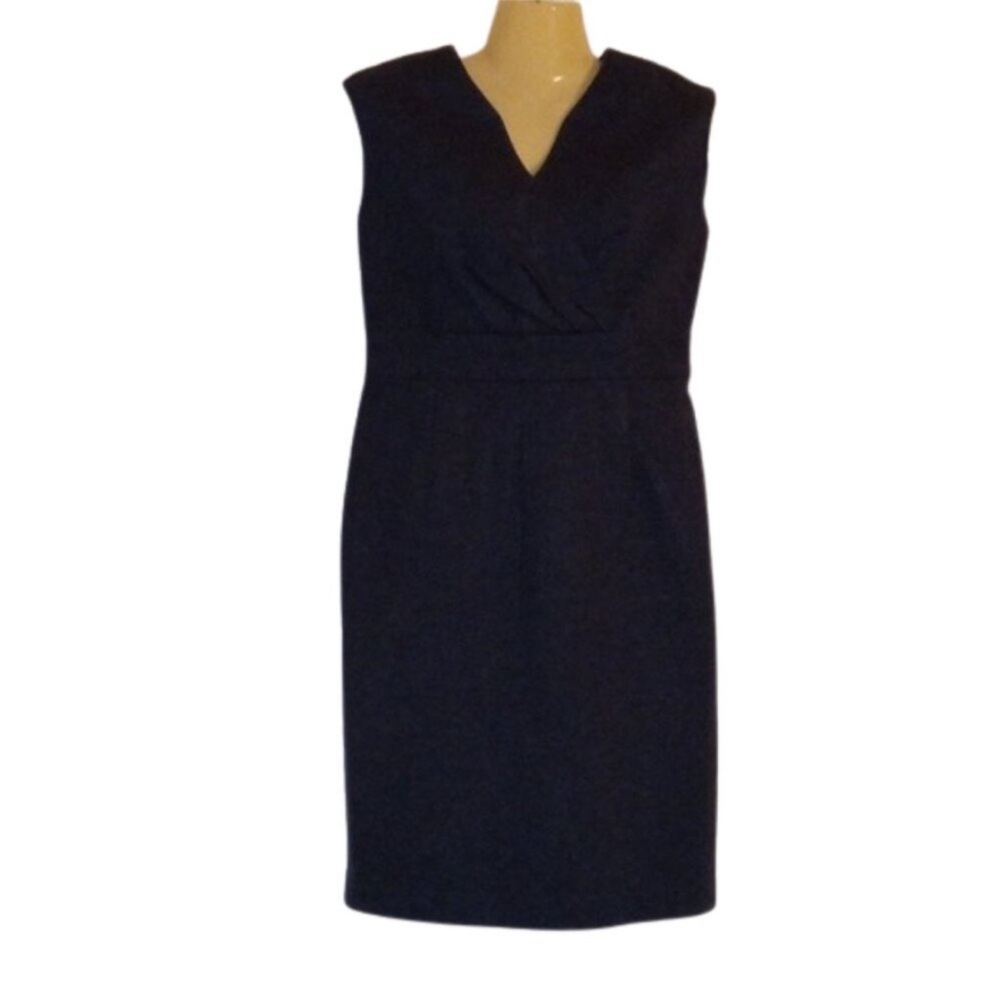 Banana Republic dark gray Sheath Midi Dress V-Neck Sleeveless